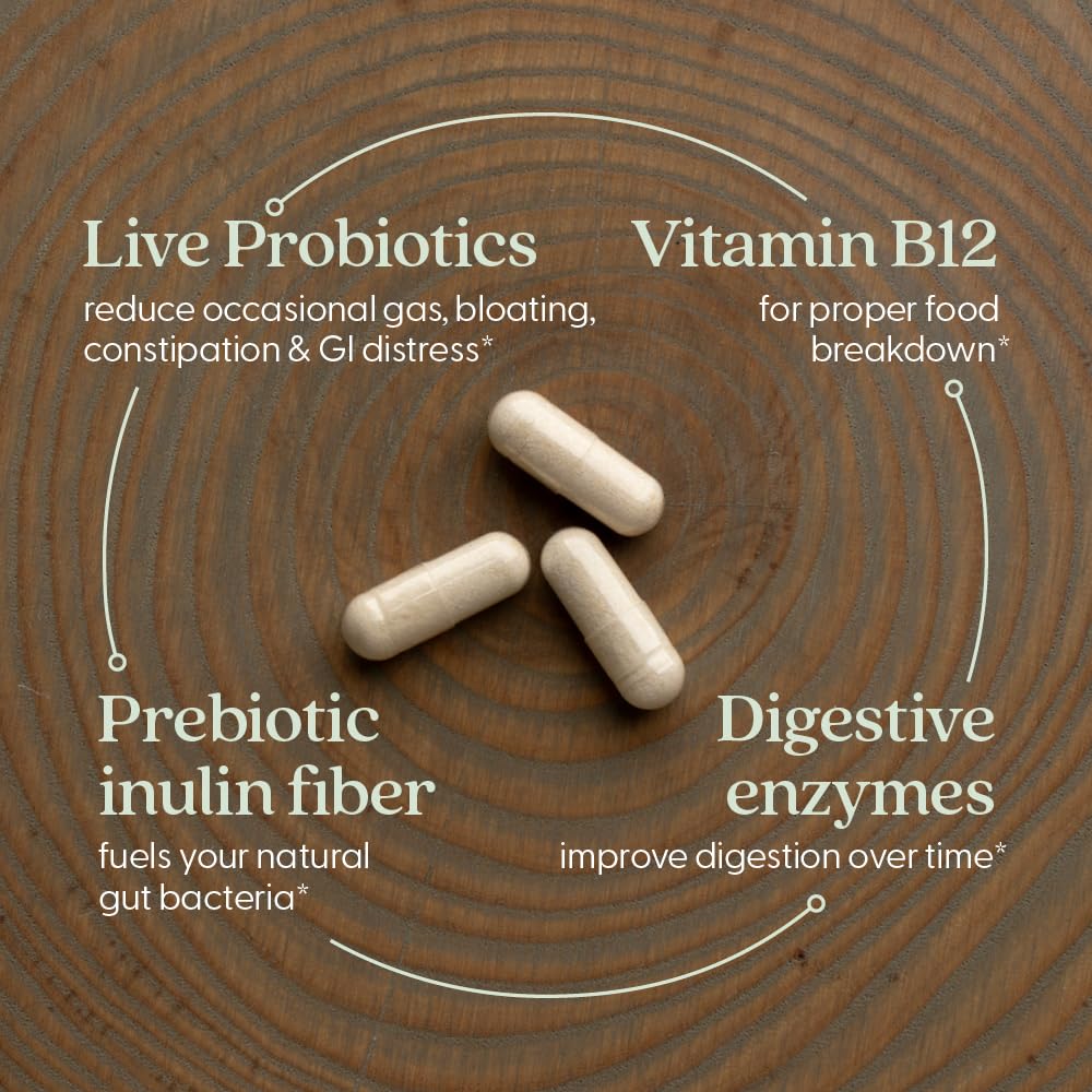 New Chapter All-Flora Enzyme Complex with Probiotics Relieves Bloating & Gas - Clinical-Strength Digestive Enzymes + Ultra-Concentrated Probiotics + Fermented Vitamin B12, 90 Vegan Capsules - Image 3