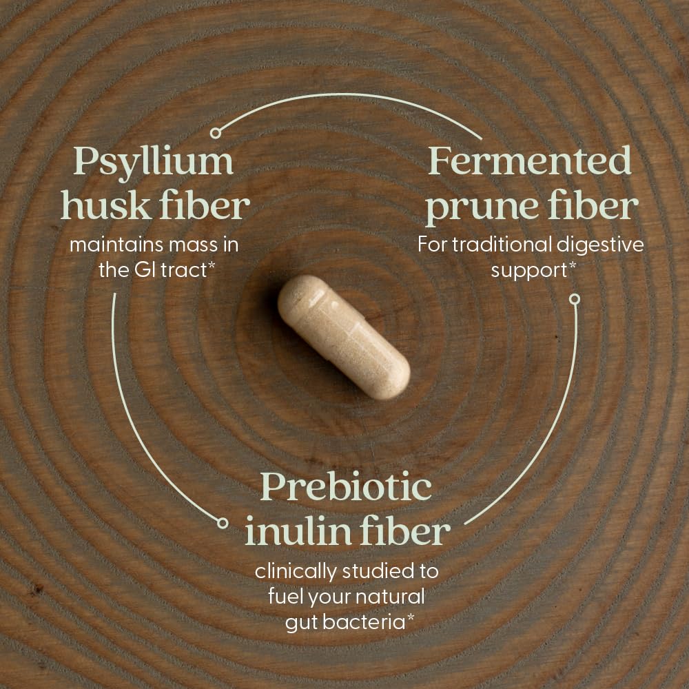 New Chapter All-Flora Multi-Fiber Supplement with Clinically Studied Prebiotic Inulin + Psyllium Husk for Digestion & Gut Health, Good Source of Daily Fiber, USDA Organic, 100% Vegan, 120 Count - Image 3