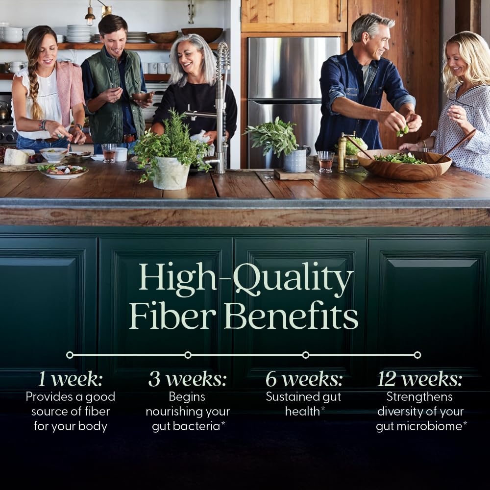 New Chapter All-Flora Multi-Fiber Supplement with Clinically Studied Prebiotic Inulin + Psyllium Husk for Digestion & Gut Health, Good Source of Daily Fiber, USDA Organic, 100% Vegan, 120 Count - Image 5