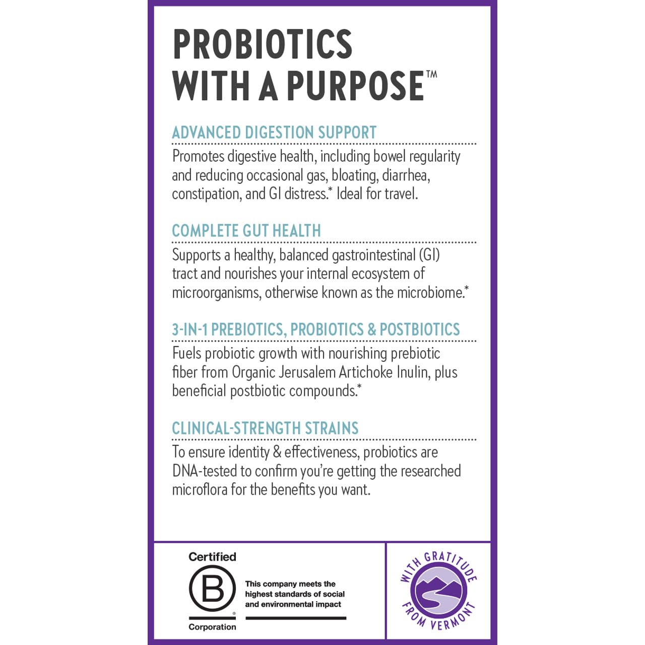 New Chapter All-Flora Probiotic for Advanced Digestion & Complete Gut Health with Prebiotics + Postbiotics, Clinical-Strength Strains, 100% Vegetarian, Non-GMO, Shelf Stable - 60 ct (2 Month Supply) - Image 8