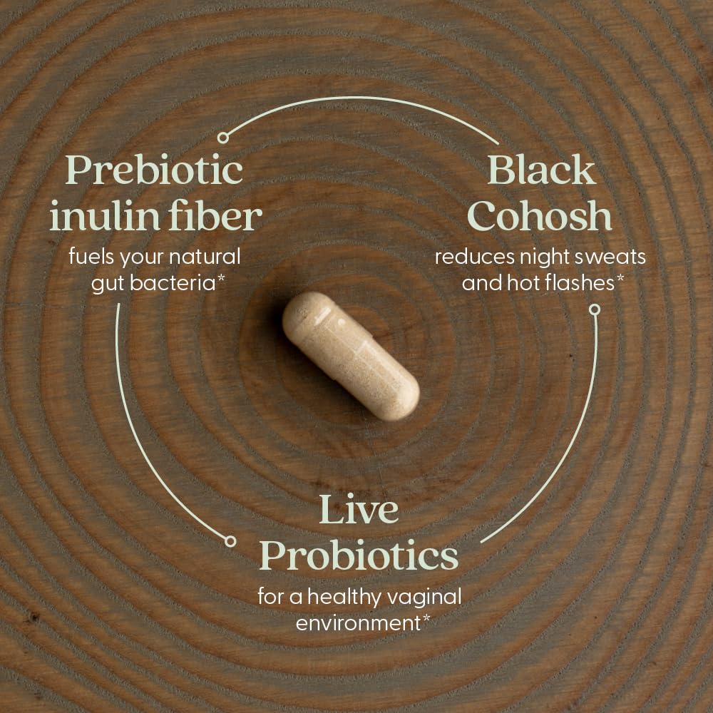 New Chapter All-Flora Probiotic Menopause Balance, Ultra-Concentrated Probiotics for Women with Black Cohosh for Menopause Hot Flashes, 100% Vegan, 30 Vegan Capsules - Image 3