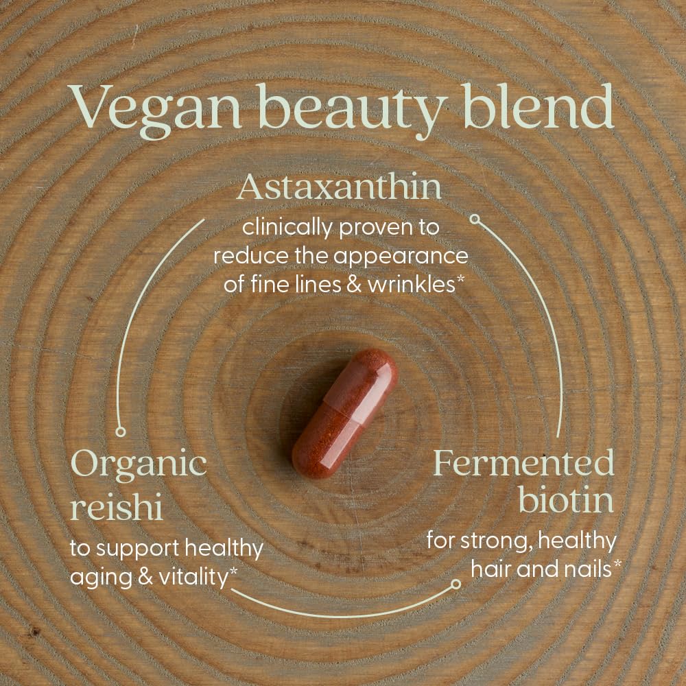 New Chapter Biotin Supplement, Vegan Hair Skin and Nails Vitamins with Fermented Biotin + Astaxanthin - 60 Count - Image 3