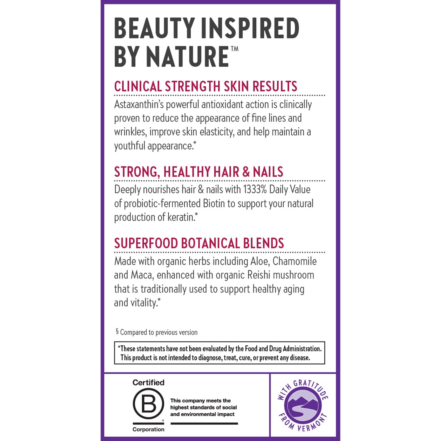 New Chapter Biotin Supplement, Vegan Hair Skin and Nails Vitamins with Fermented Biotin + Astaxanthin - 60 Count - Image 8