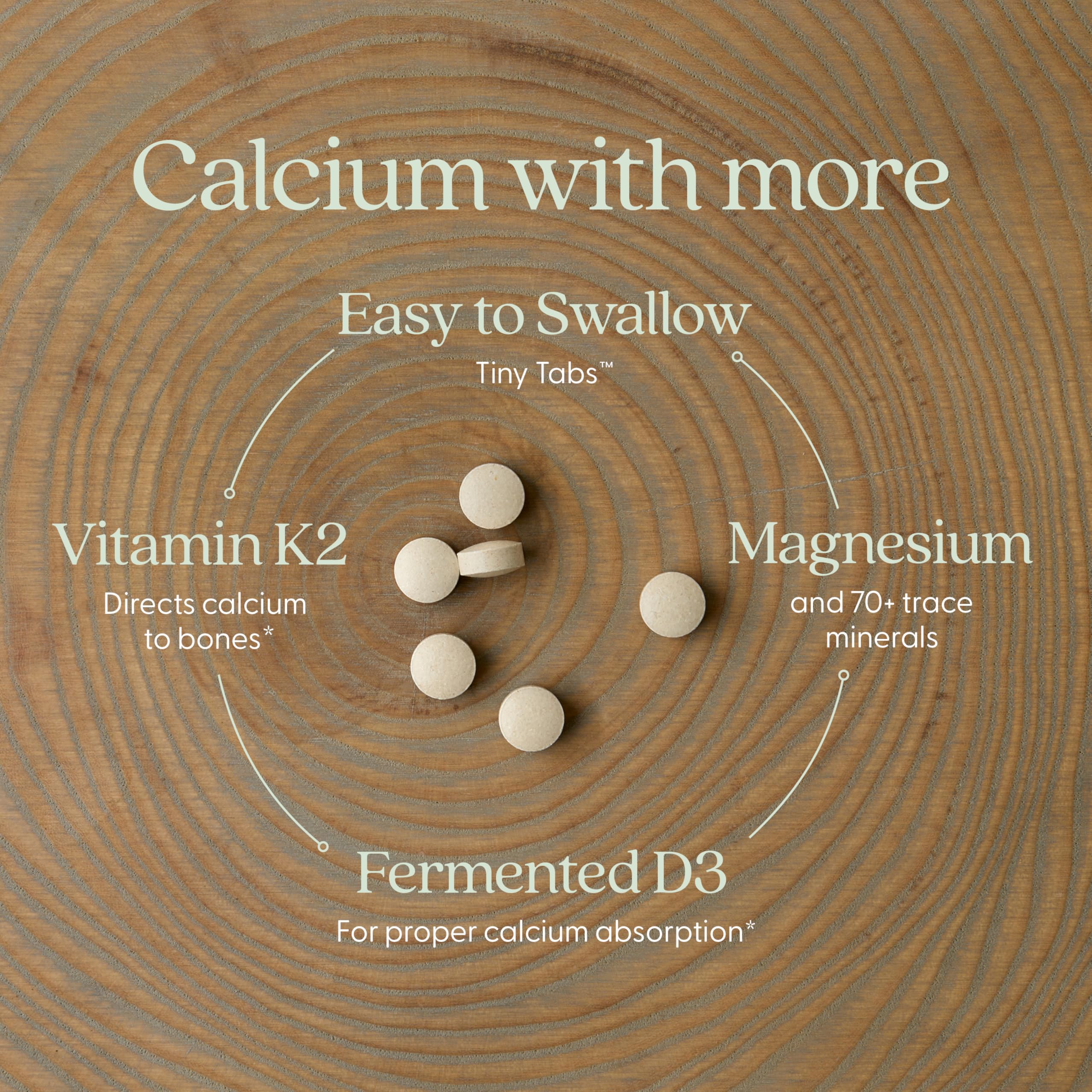 New Chapter Calcium Supplement - Bone Strength Tiny Tabs Plant-Based USDA Organic Calcium with Magnesium, Vitamin D3+K2, for Bone Health & Joint Mobility, Heart Support, 905 mg dose - 240 Tiny Tabs - Image 4