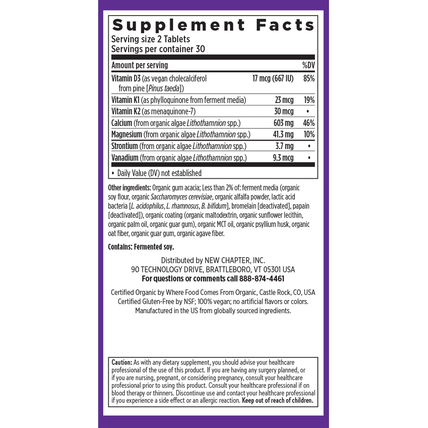 New Chapter Calcium Supplement – Organic Plant Calcium for Women Under 40, with Vitamin D3 for Absorption + Vitamin K2 + Magnesium, Vegetarian, Gluten Free - 60 Count - Image 6