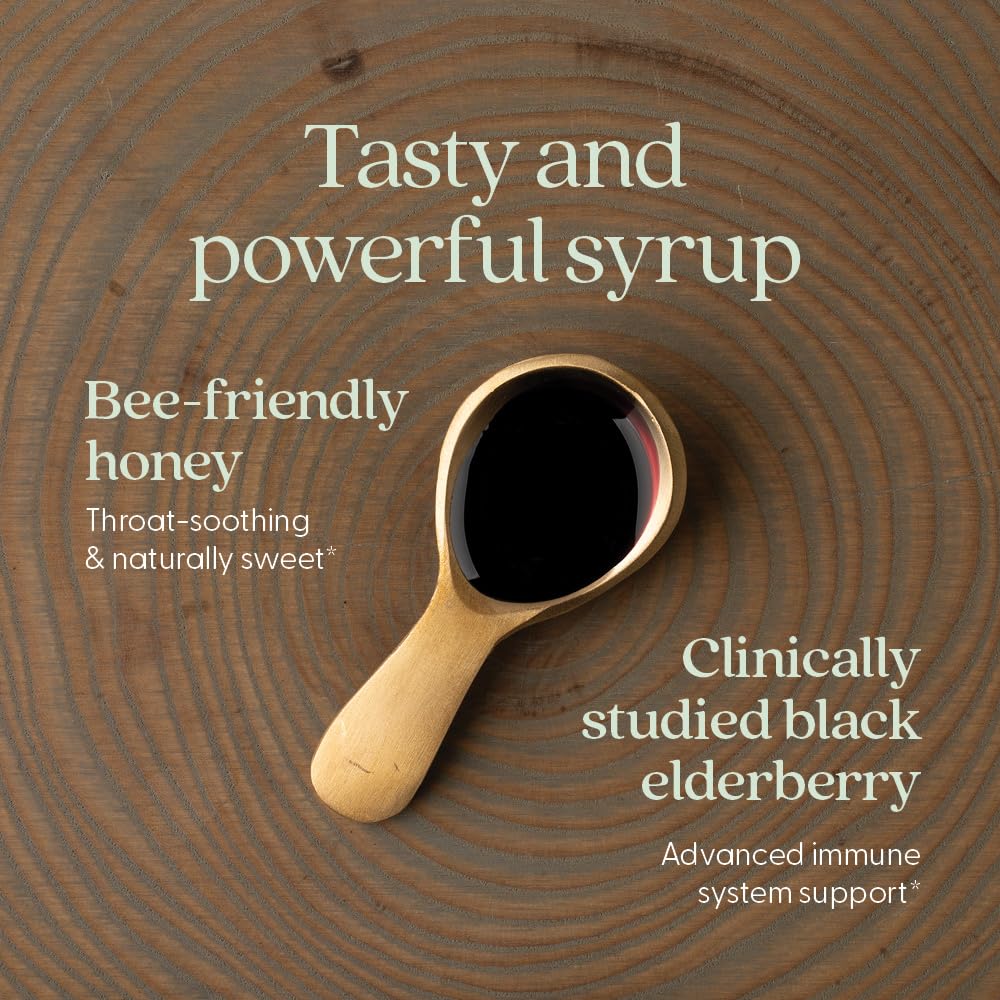 New Chapter Elderberry Kids Syrup, Advanced Immune Defense for Ages 2+, 64x Concentrated Elderberry, Sweetened with Throat-Soothing Grade A Honey, Non-GMO Project Verified, 4 Fl Ounce - Image 4