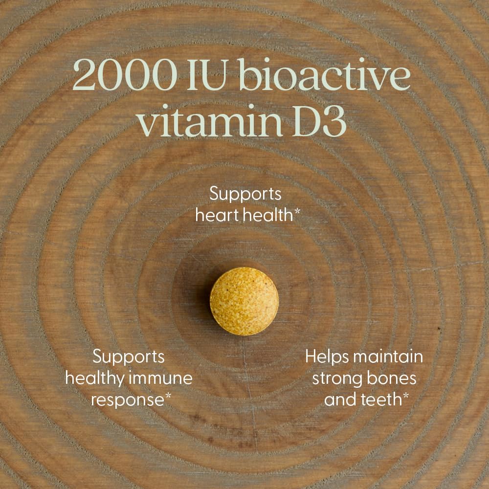 New Chapter Fermented Vitamin D3 2,000 IU, Organic, ONE Daily for Immune, Heart & Bone Support + Whole-Food Turmeric, Adaptogenic Reishi Mushroom, 100% Vegetarian, Gluten Free, 60 Count - Image 4