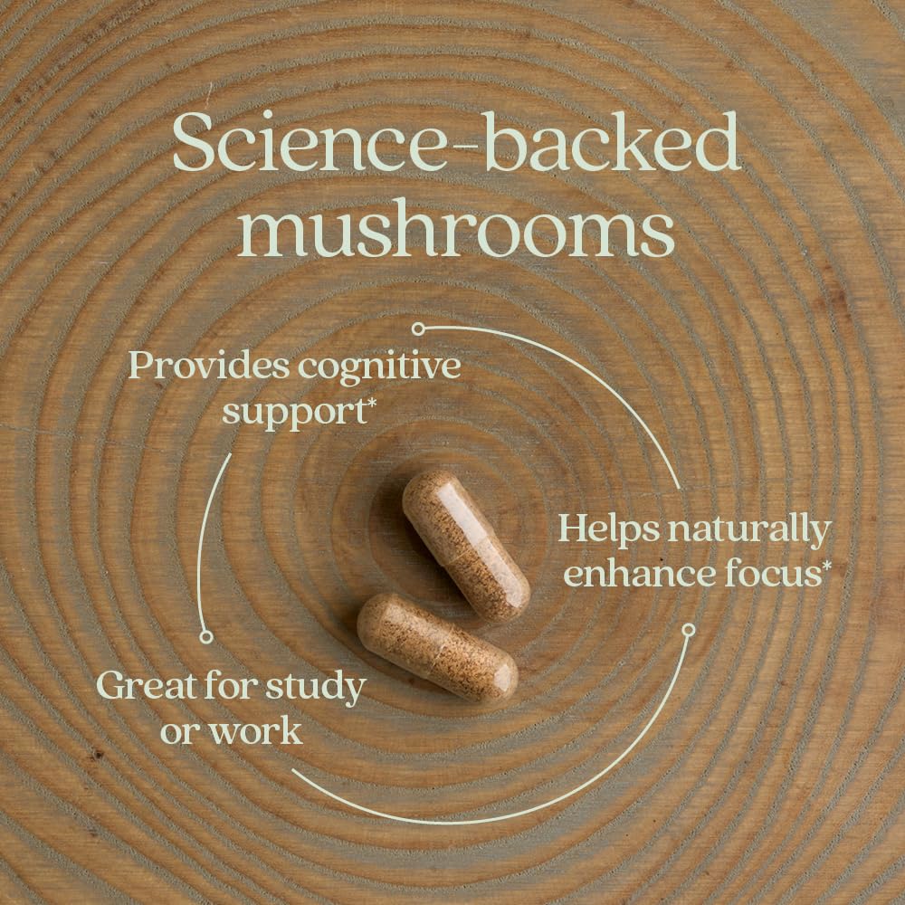New Chapter Lion's Mane + Reishi Mushroom - LifeShield Mind Force for Mental Clarity with Organic Reishi Mushroom + Vegan + Non-GMO, Nootropic Ingredients - 60 ct - Image 4