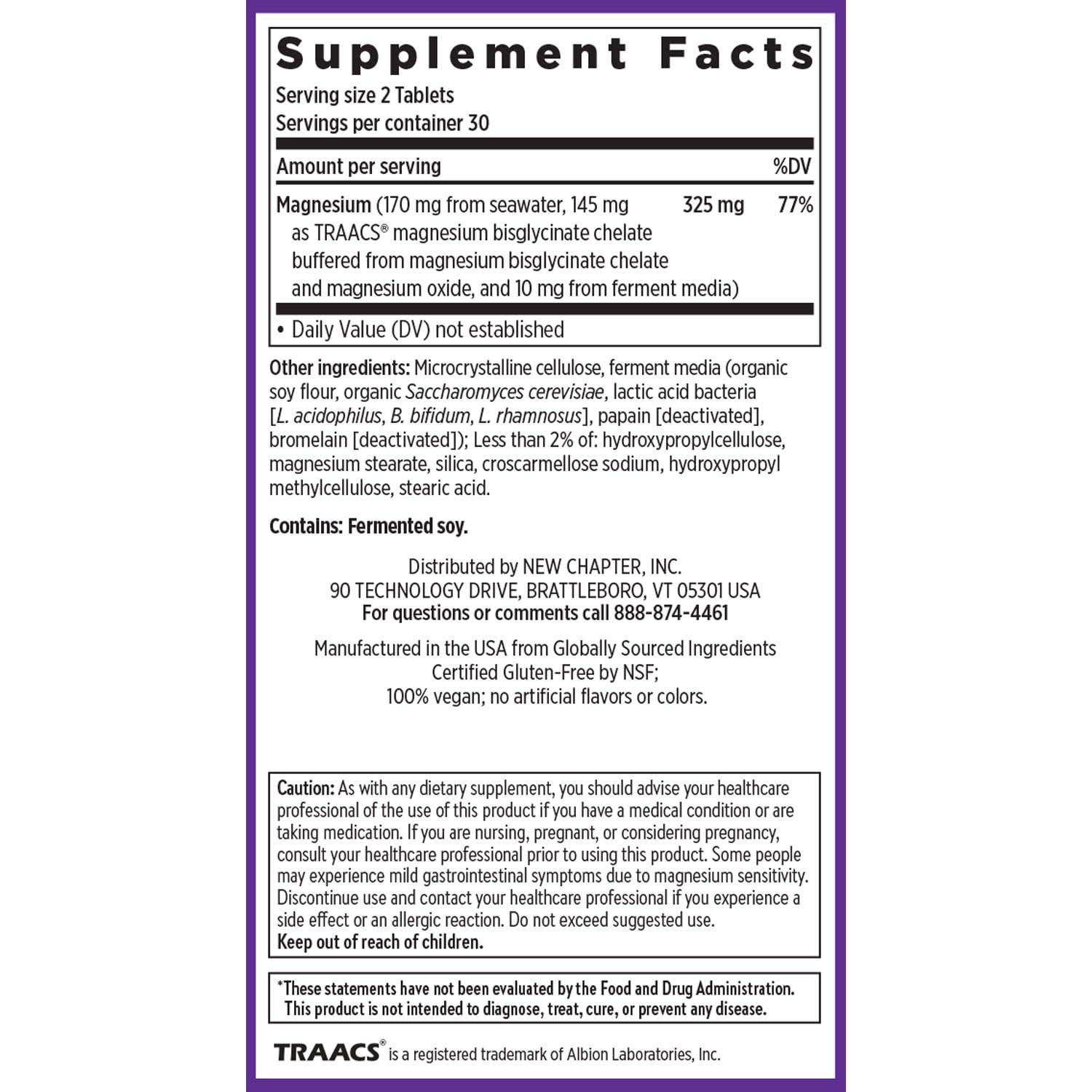 New Chapter Magnesium Complex Supplement, 325mg with Magnesium Glycinate + Sea-Sourced + Fermented Forms for Heart, Bone, Nerve, Muscle & Cellular Energy, 100% Vegan, 60 Tablets - Image 6