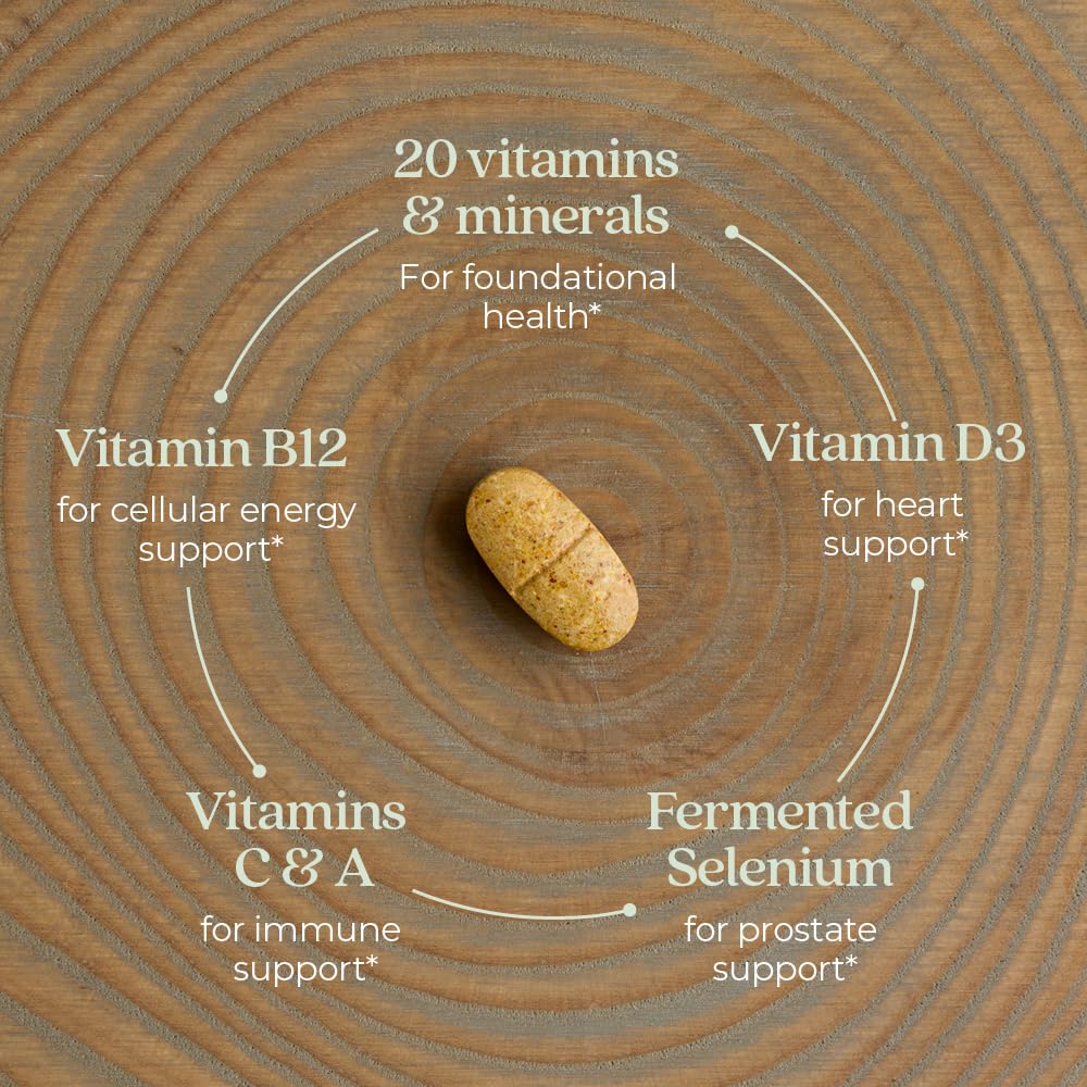 New Chapter Men’s Multivitamin 40+, Extra B6 & B12, D3, Vitamin C & Zinc, Immune, Heart, Cellular Energy, and Brain Health, Gentle on The Stomach, One Daily, Non-GMO, Gluten-Free, 72 Tablets - Image 3