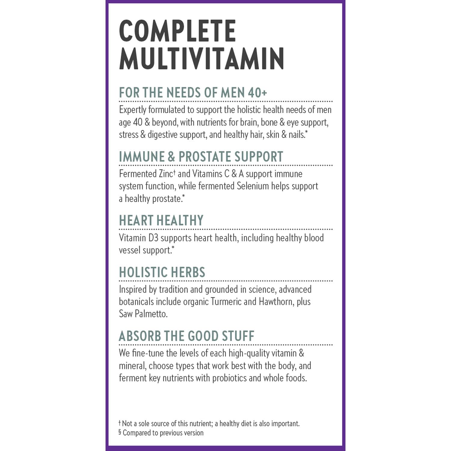 New Chapter Men’s Multivitamin 40+, Extra B6 & B12, D3, Vitamin C & Zinc, Immune, Heart, Cellular Energy, and Brain Health, Gentle on The Stomach, One Daily, Non-GMO, Gluten-Free, 72 Tablets - Image 8