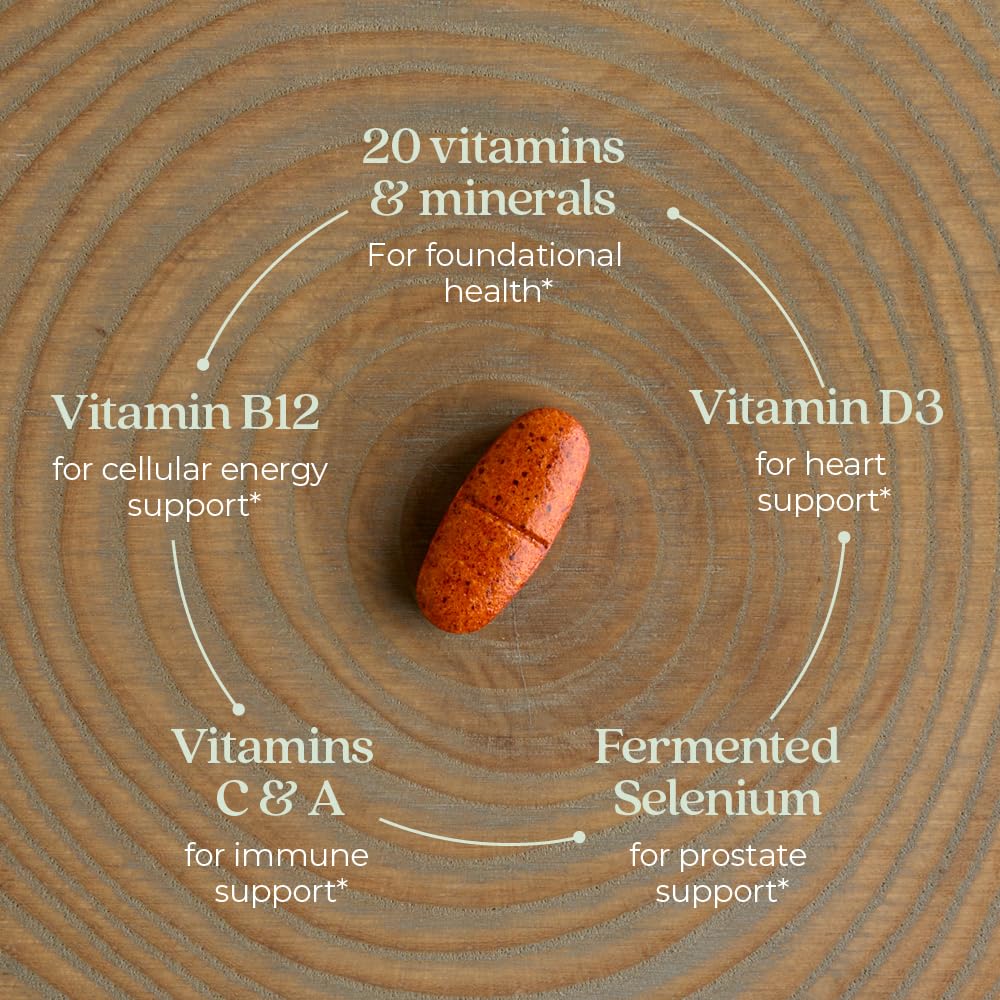 New Chapter Men's Multivitamin 50 Plus for Brain, Heart, Digestive, Prostate & Immune Support with 20+ Nutrients + Astaxanthin - Every Man's One Daily 55+, Gentle on The Stomach - 72 ct - Image 3