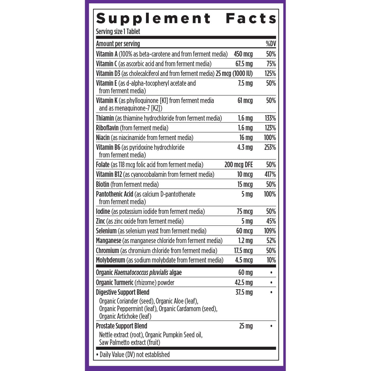 New Chapter Men's Multivitamin 50 Plus for Brain, Heart, Digestive, Prostate & Immune Support with 20+ Nutrients + Astaxanthin - Every Man's One Daily 55+, Gentle on The Stomach - 72 ct - Image 6