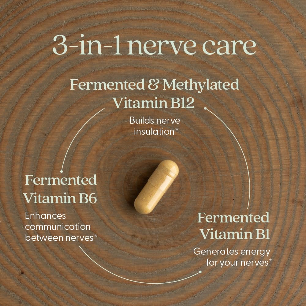 New Chapter Nerve Health Supplement for 3-in-1 Support from Head to Toe - Vitamin B1 Generates Energy for Nerves, Vitamin B6 Enhances Healthy Transmission, Vitamin B12 Builds Insulation, 30ct - Image 4