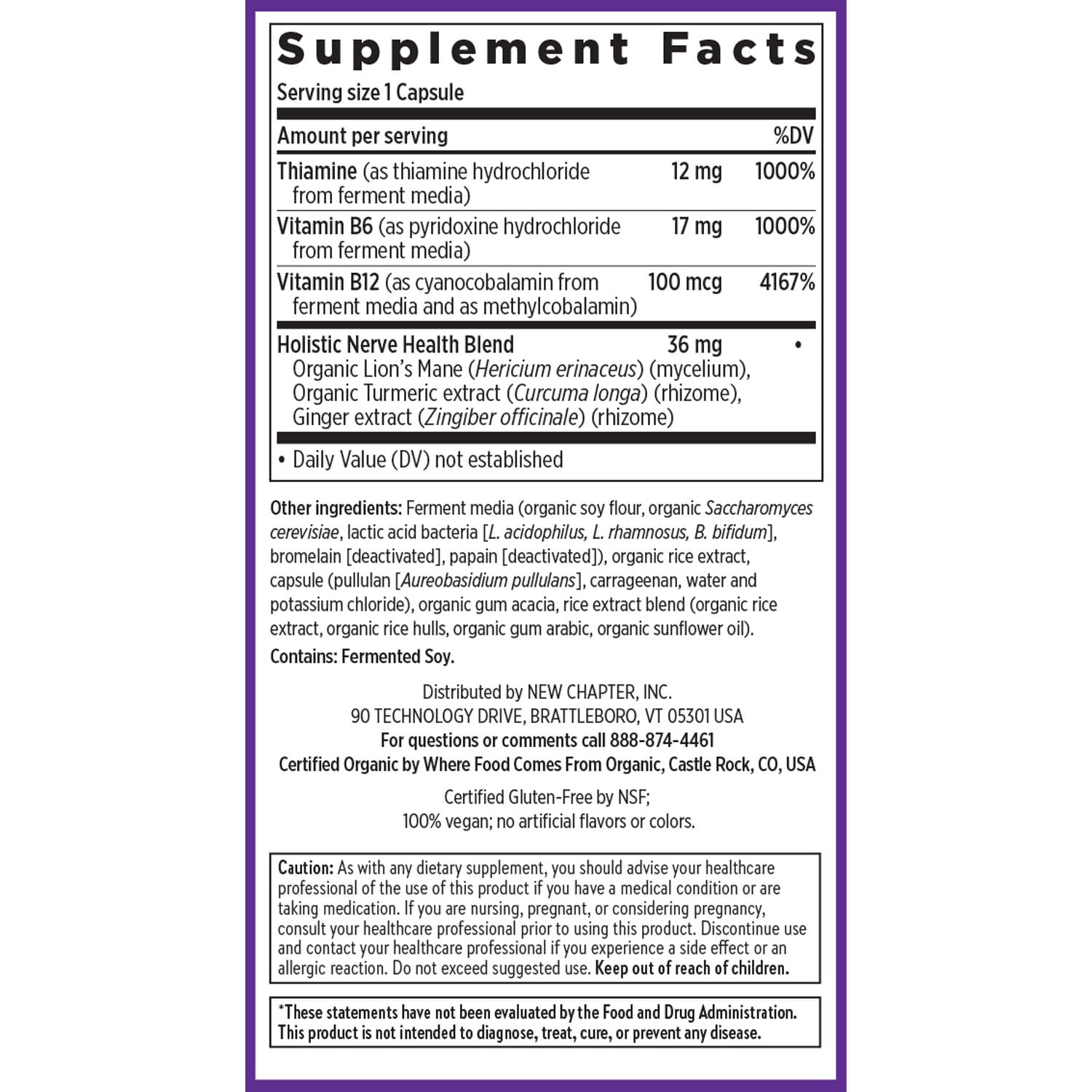 New Chapter Nerve Health Supplement for 3-in-1 Support from Head to Toe - Vitamin B1 Generates Energy for Nerves, Vitamin B6 Enhances Healthy Transmission, Vitamin B12 Builds Insulation, 30ct - Image 6