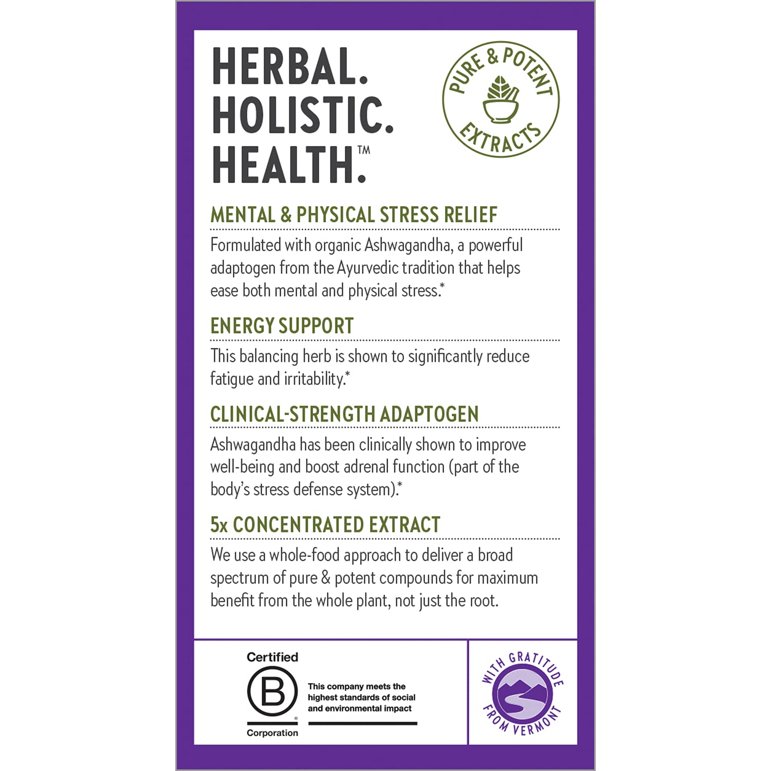 New Chapter Organic Ashwagandha Supplement, One Capsule a Day of Adaptogens for Stress Relief, Mood Support, & Energy, Vegan, 60 Count - Image 8