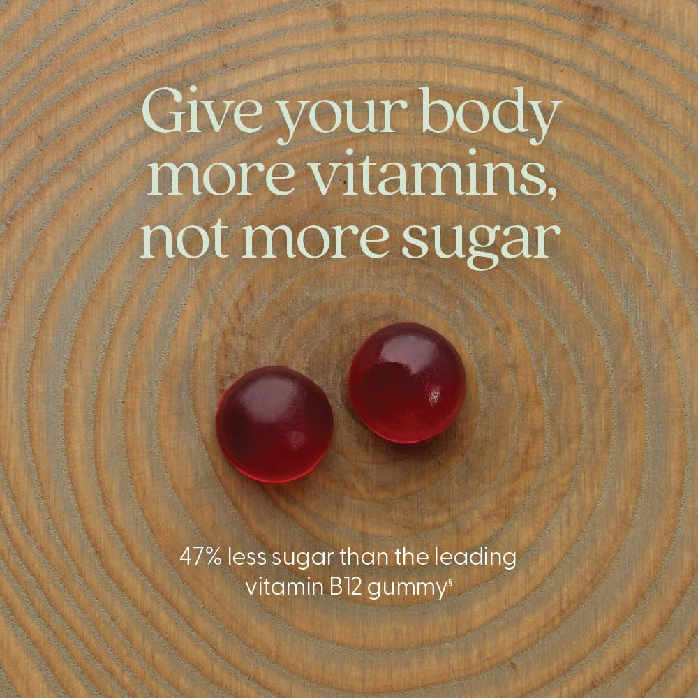 New Chapter® Organic Vitamin B12+ Gummies – 47% Less Sugar§, USDA Organic Vegan B12, Two Daily Gummies for Cellular Energy Support with Cordyceps, Non-GMO, Gluten Free, Raspberry Flavored, 60ct - Image 4