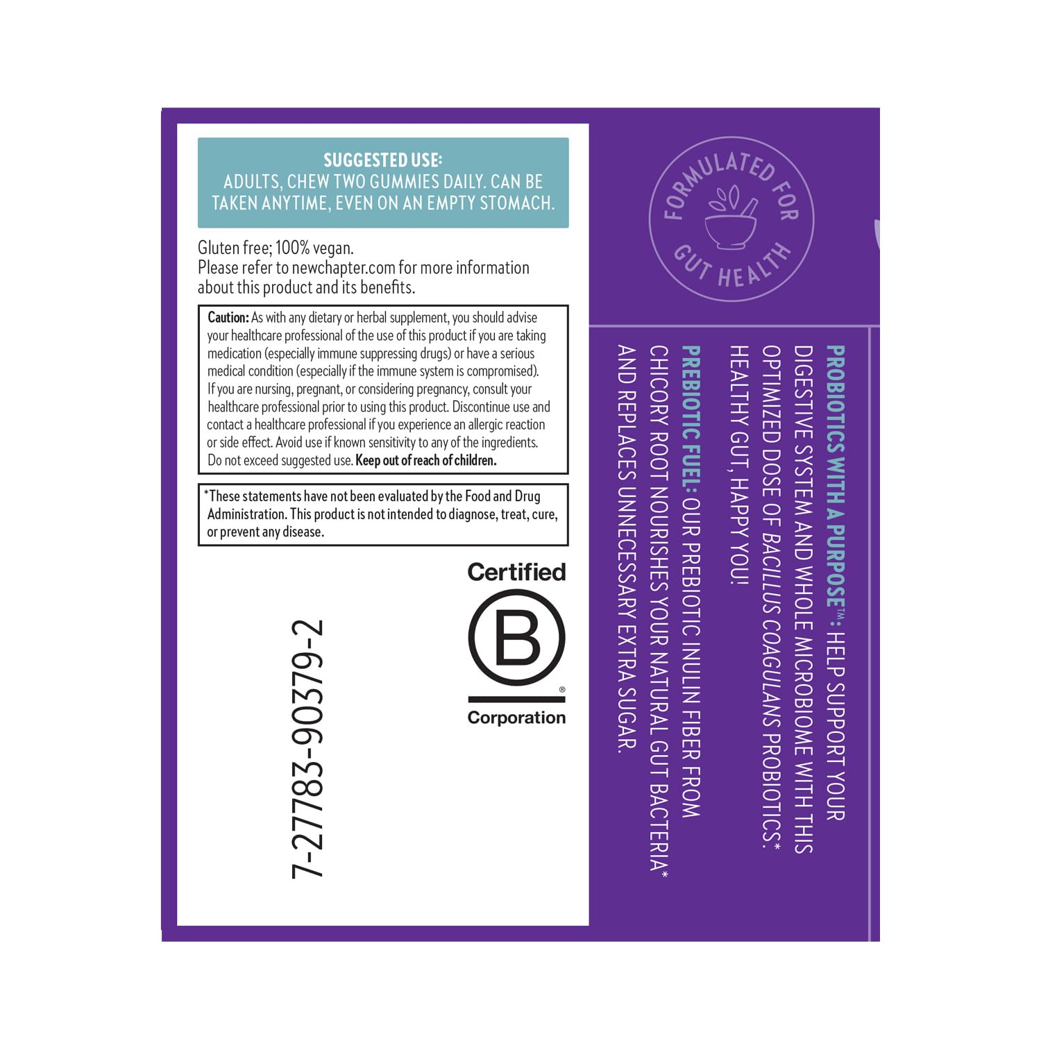 New Chapter Probiotic Gummies for Women and Men, All-Flora (1 Month Supply) – 55% Less Sugar+, Formulated for Holistic Gut Health Support with Probiotics + Prebiotic Fiber + 100% Vegan + Non-GMO - Image 7