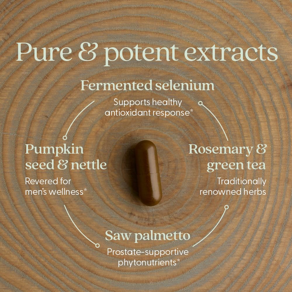 New Chapter Prostate Supplement - Prostate 5LX™ with Clinical Strength Saw Palmetto + Fermented Selenium for Men’s Wellness - 180 ct Vegetarian Capsule - Image 3