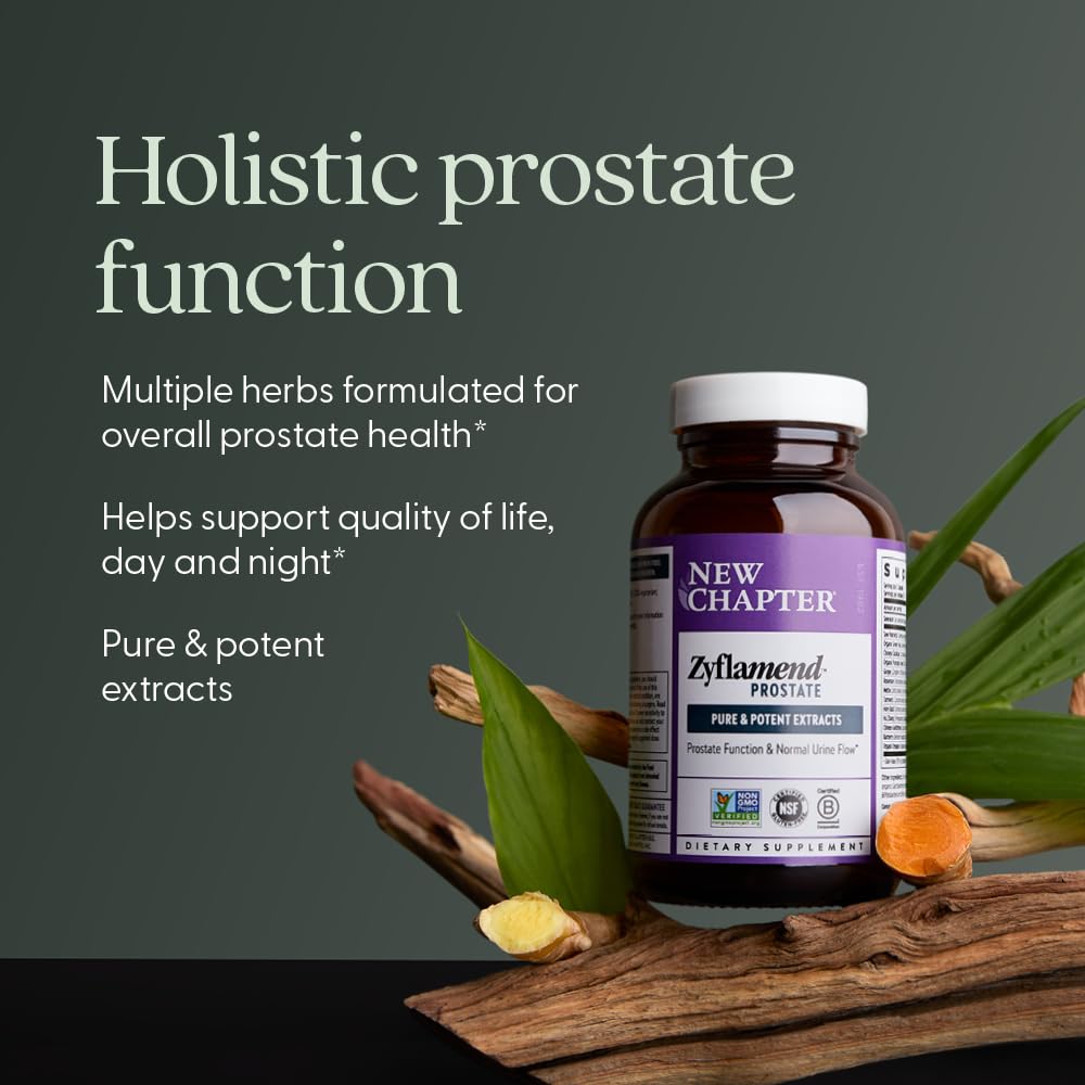 New Chapter Prostate Supplement Zyflamend Prostate with Saw Palmetto + Pumpkin Seed Oil + Turmeric for Prostate Health Vegetarian Capsule, 60 Count - Image 4