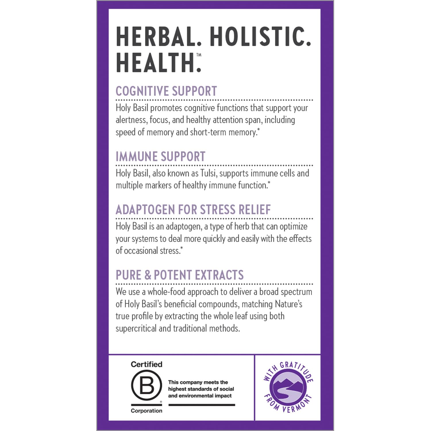 New Chapter Stress Relief Supplement - Holy Basil Force with Supercritical Holy Basil for Stress Support + Immune Support + Non-GMO Ingredients - Vegetarian Capsules, 120 Count - Image 8