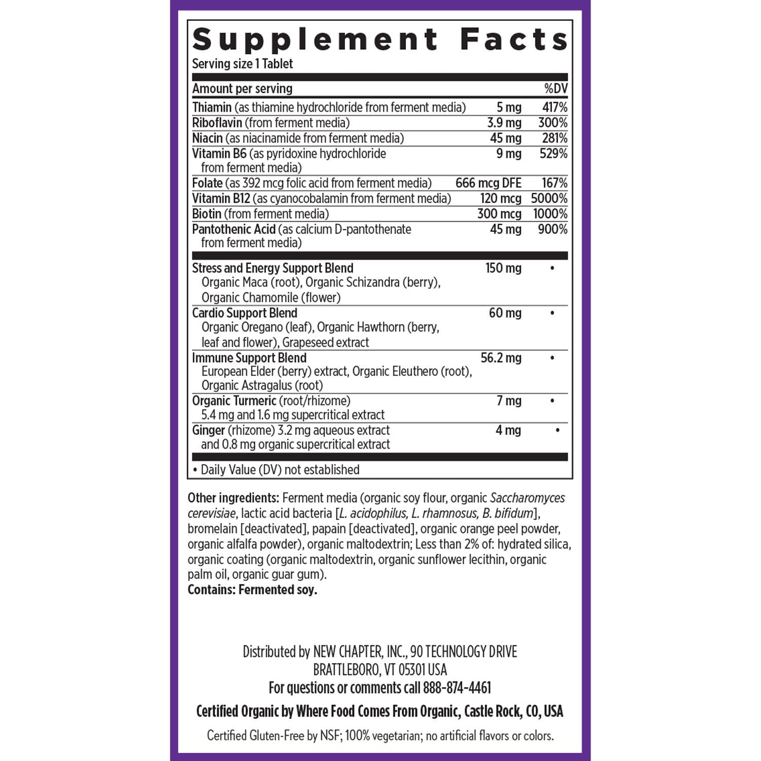 New Chapter Vitamin B Complex Fermented Coenzyme B Complex Rich in Vitamin B12 + Vitamin B6 + Biotin + Made with Organic Ingredients - 90 ct - Image 6