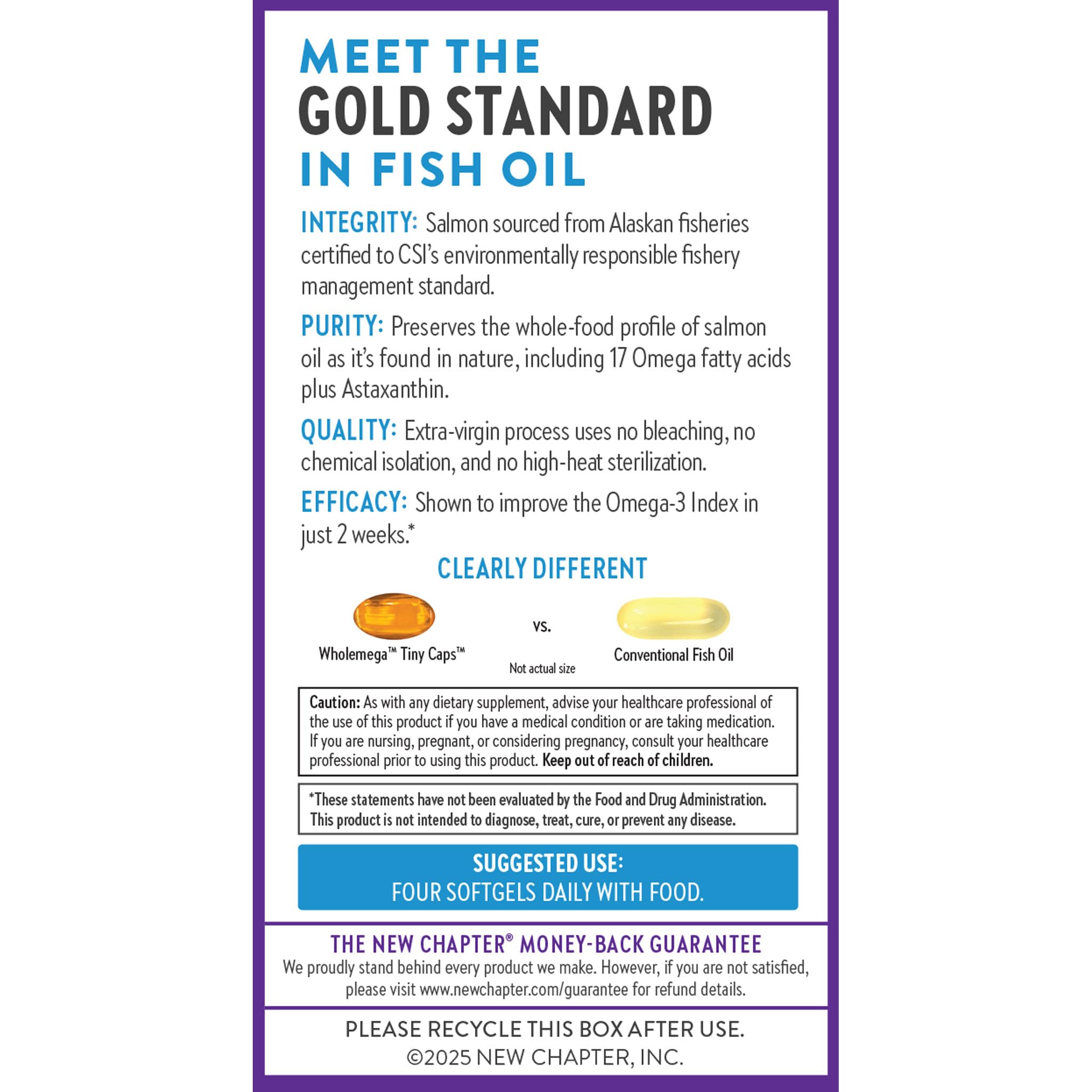 New Chapter Wholemega Fish Oil Supplement, Tiny Capsules, 2000mg per Serving, Clinically Proven Wild Alaskan Salmon Oil with Omega-3 + Vitamin D3 + Astaxanthin, 500mg per softgel - 180 Count - Image 8