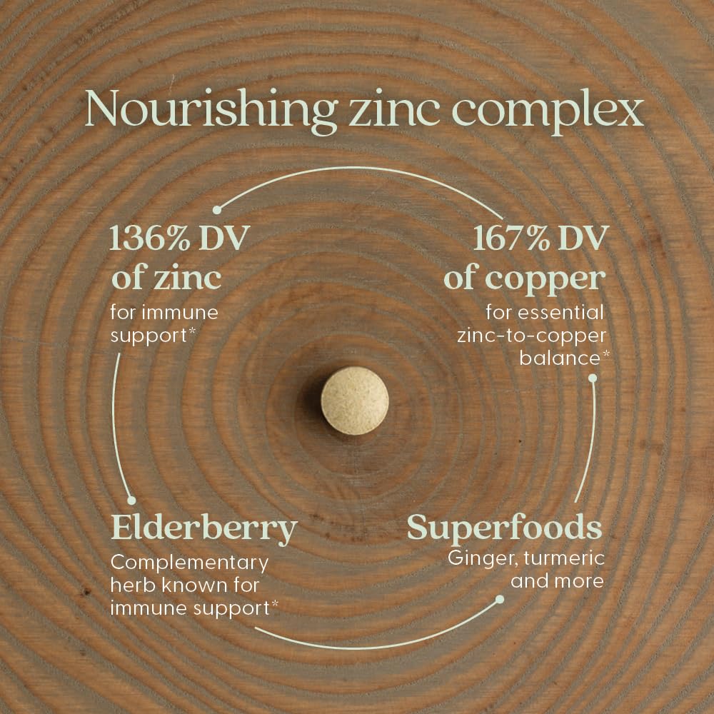 New Chapter Zinc Supplement, Fermented Zinc Complex, ONE Daily for Immune Support + Skin Health, Mineral-Balancing Formula Rich in Copper, Easy to Swallow & Digest, 60 Count (2 Month Supply) - Image 3