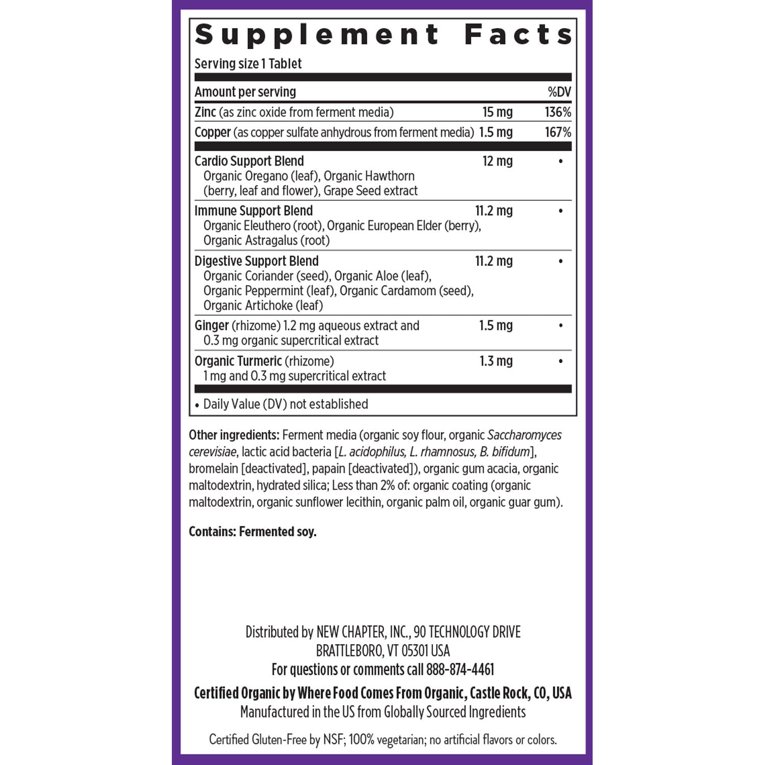New Chapter Zinc Supplement, Fermented Zinc Complex, ONE Daily for Immune Support + Skin Health, Mineral-Balancing Formula Rich in Copper, Easy to Swallow & Digest, 60 Count (2 Month Supply) - Image 6